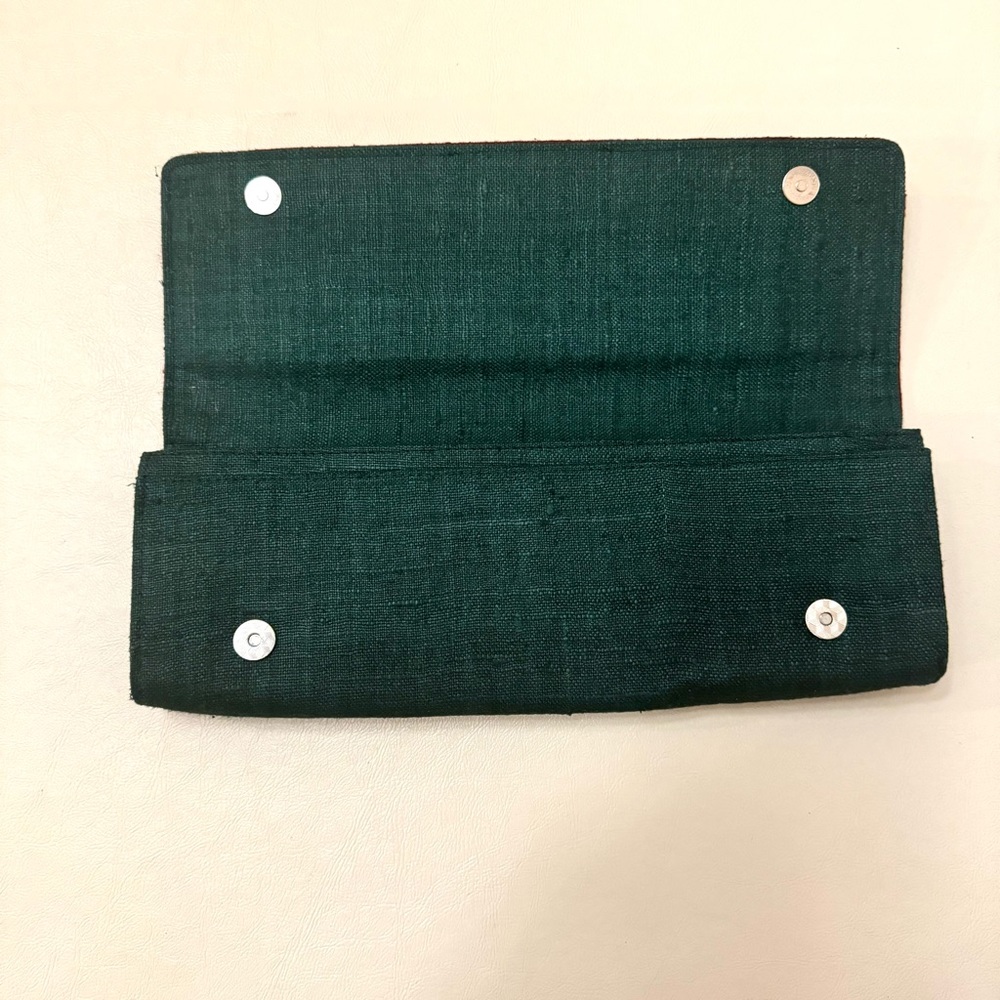 FabIndia Blue Green Embroidered Clutch Purse B#27 - Picture 6 of 10